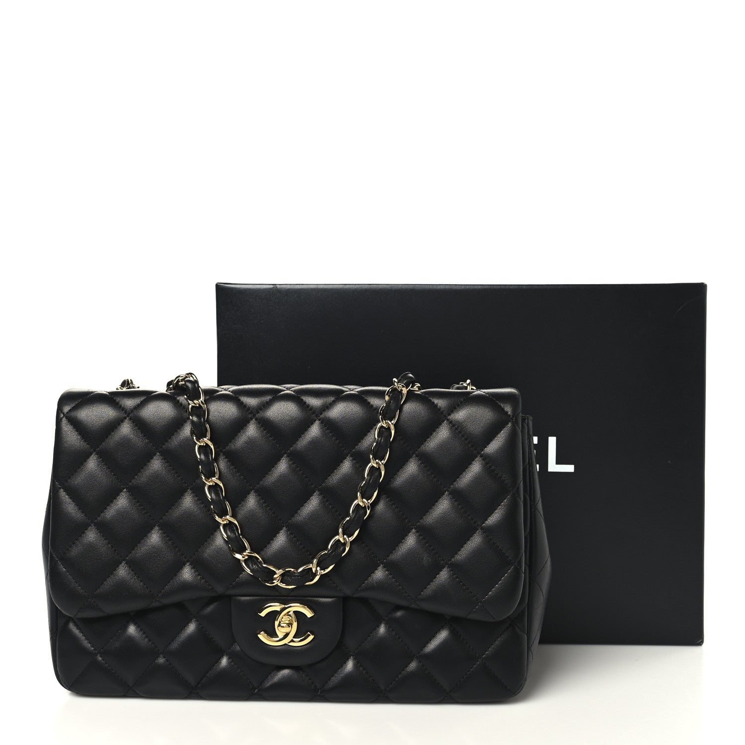 Chanel Lambskin Quilted Jumbo Double Flap Black 11 of 11
