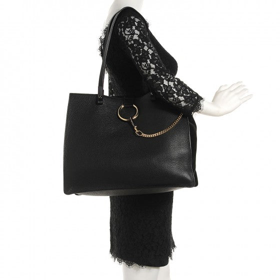 Chloe Grained Calfskin Suede Medium Faye Tote Black 2 of 18