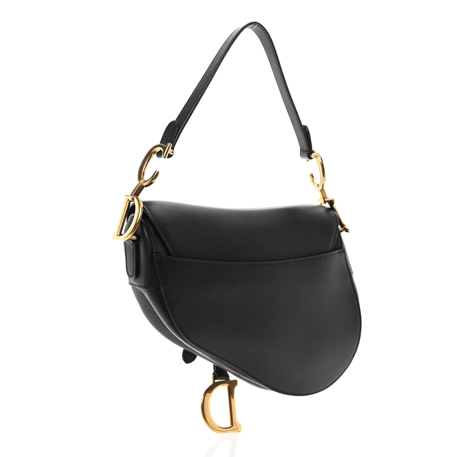 Christian Dior Grained Calfskin Saddle Bag Black 3 of 10