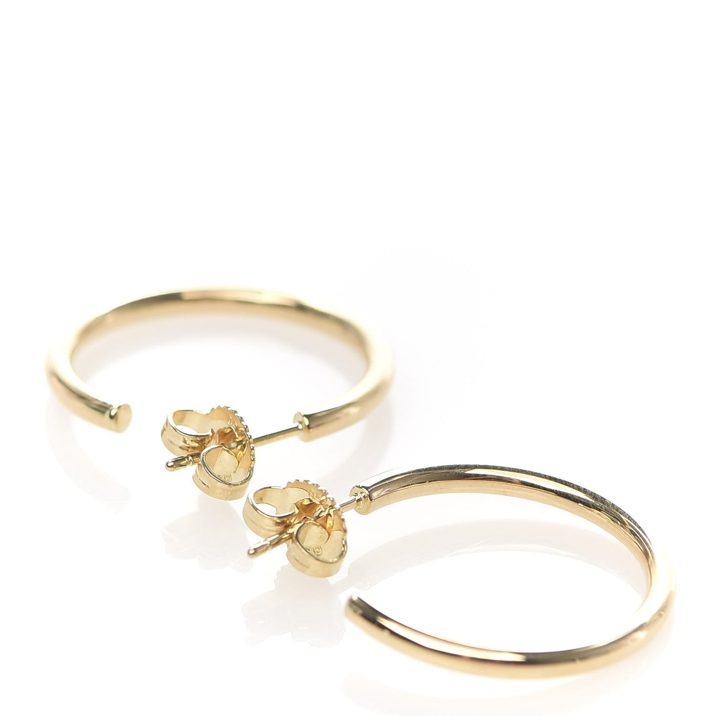 18K Yellow Gold Small Bezet Hoop Earrings