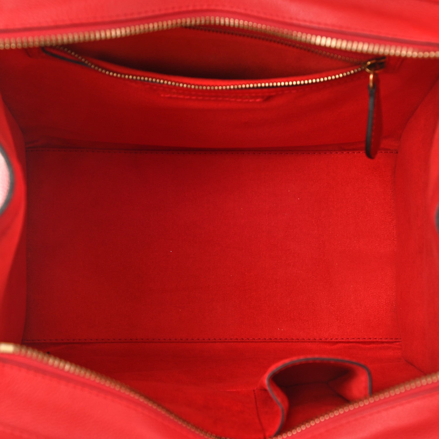 Celine Drummed Calfskin Mini Luggage Coquelicot 5 of 10