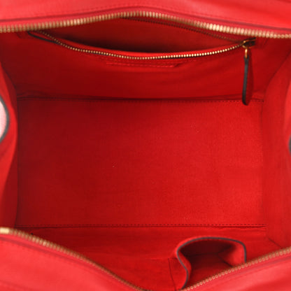 Celine Drummed Calfskin Mini Luggage Coquelicot 5 of 10