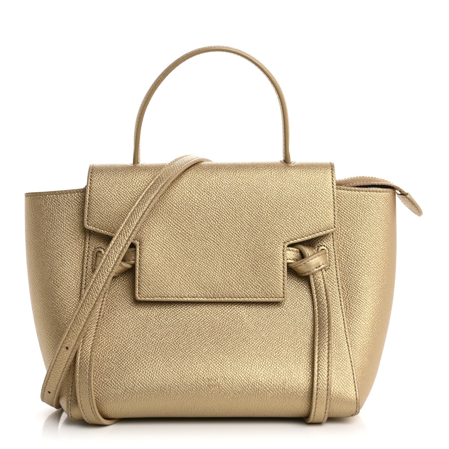 Laminated Calfskin Nano Belt Bag Gold