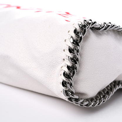 Stella McCartney X ED CURTIS Shaggy Deer Logo Embroidered Mini Falabella Fold Over Tote White 9 of 9