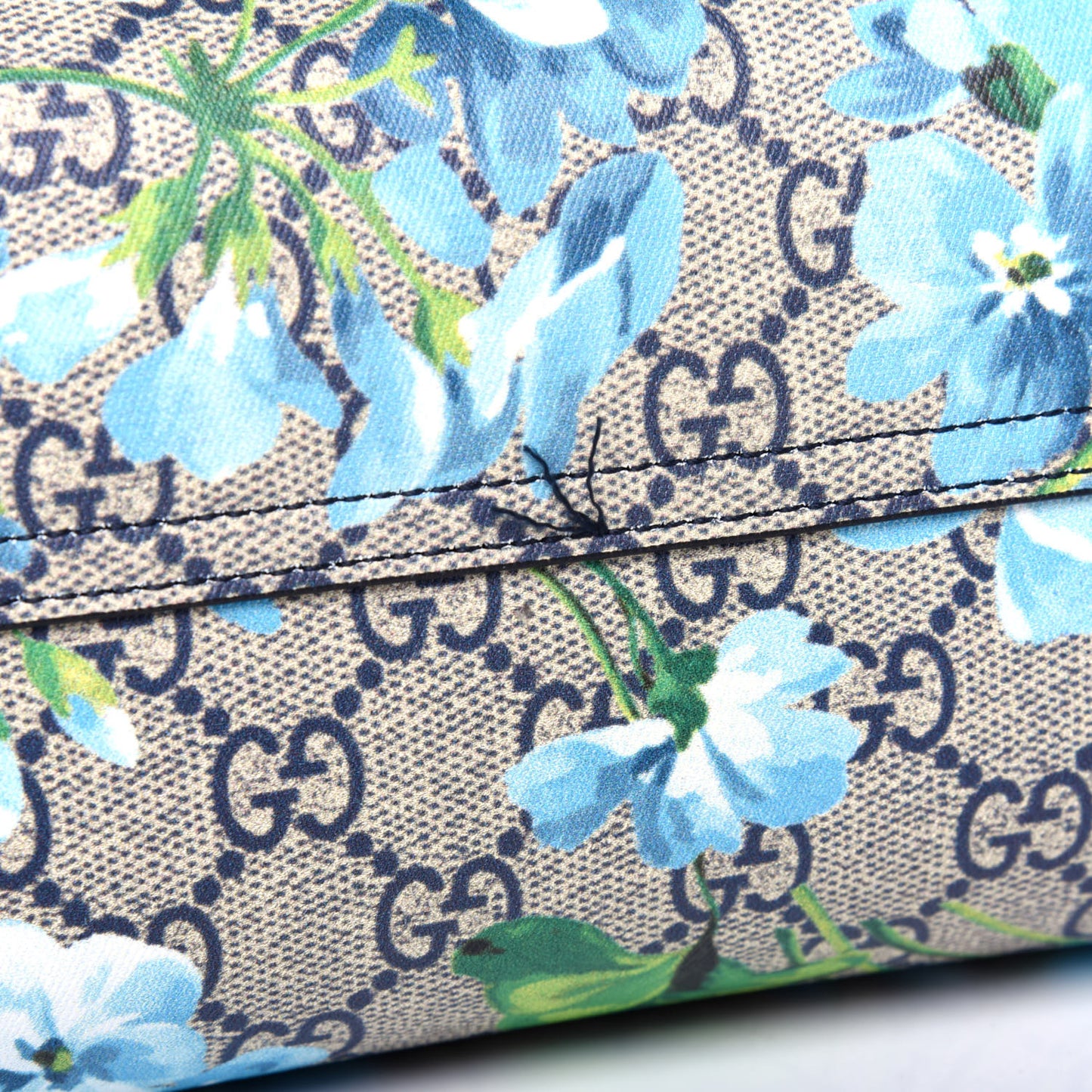 GG Supreme Monogram Blooms Small Reversible Tote Beige Blue Navy