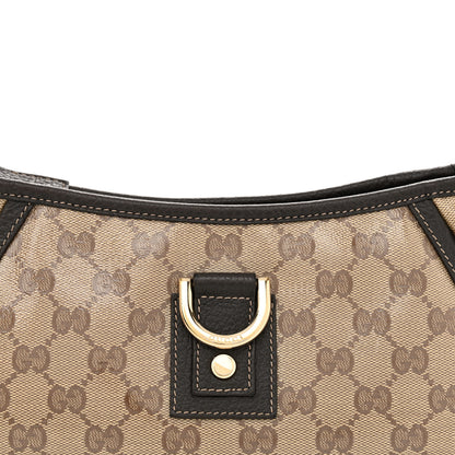 Gucci Crystal Monogram Small D Ring Gold Hobo Brown 8 of 13
