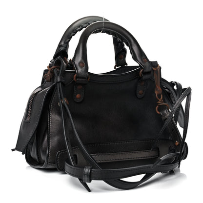 Balenciaga Used Calfskin Rust Hardware Mini Neo Classic City Black 3 of 15