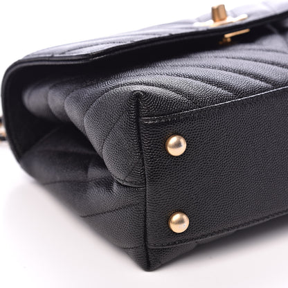 Chanel Caviar Chevron Quilted Mini Coco Handle Flap Black 8 of 10