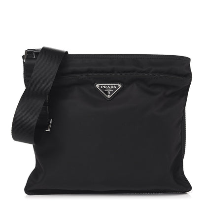 Prada Nylon Flat Messenger Bag Black 1 of 9