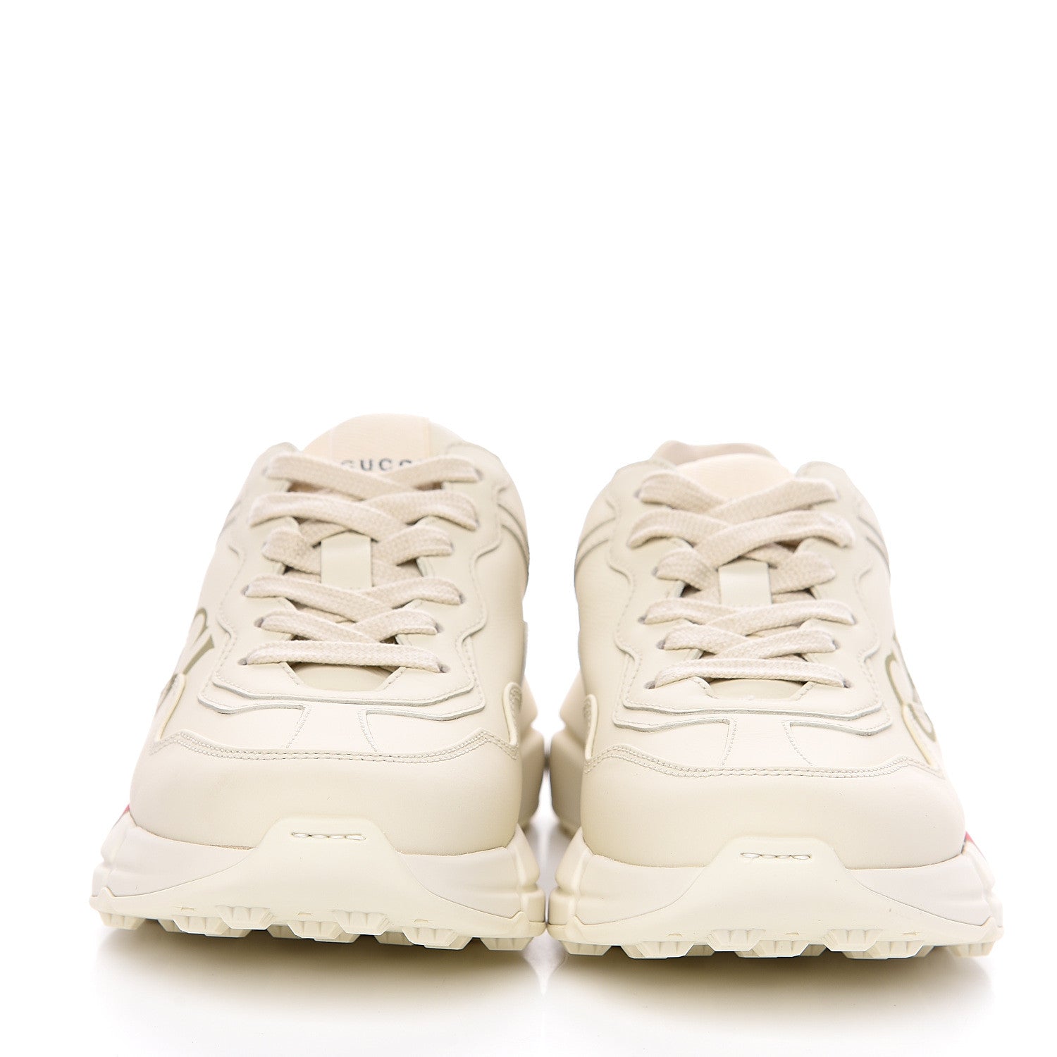 Gucci Calfskin Logo Womens Rhyton Sneakers 35 Ivory 2 of 9