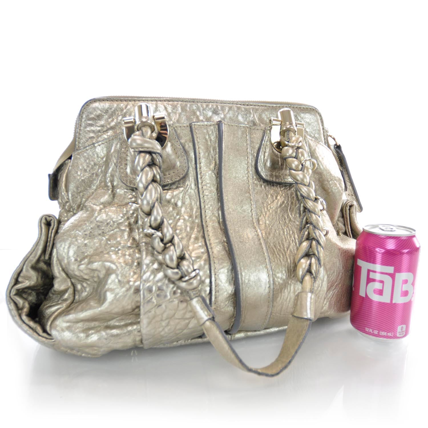 Chloe Leather Heloise Satchel Gold 3 of 8