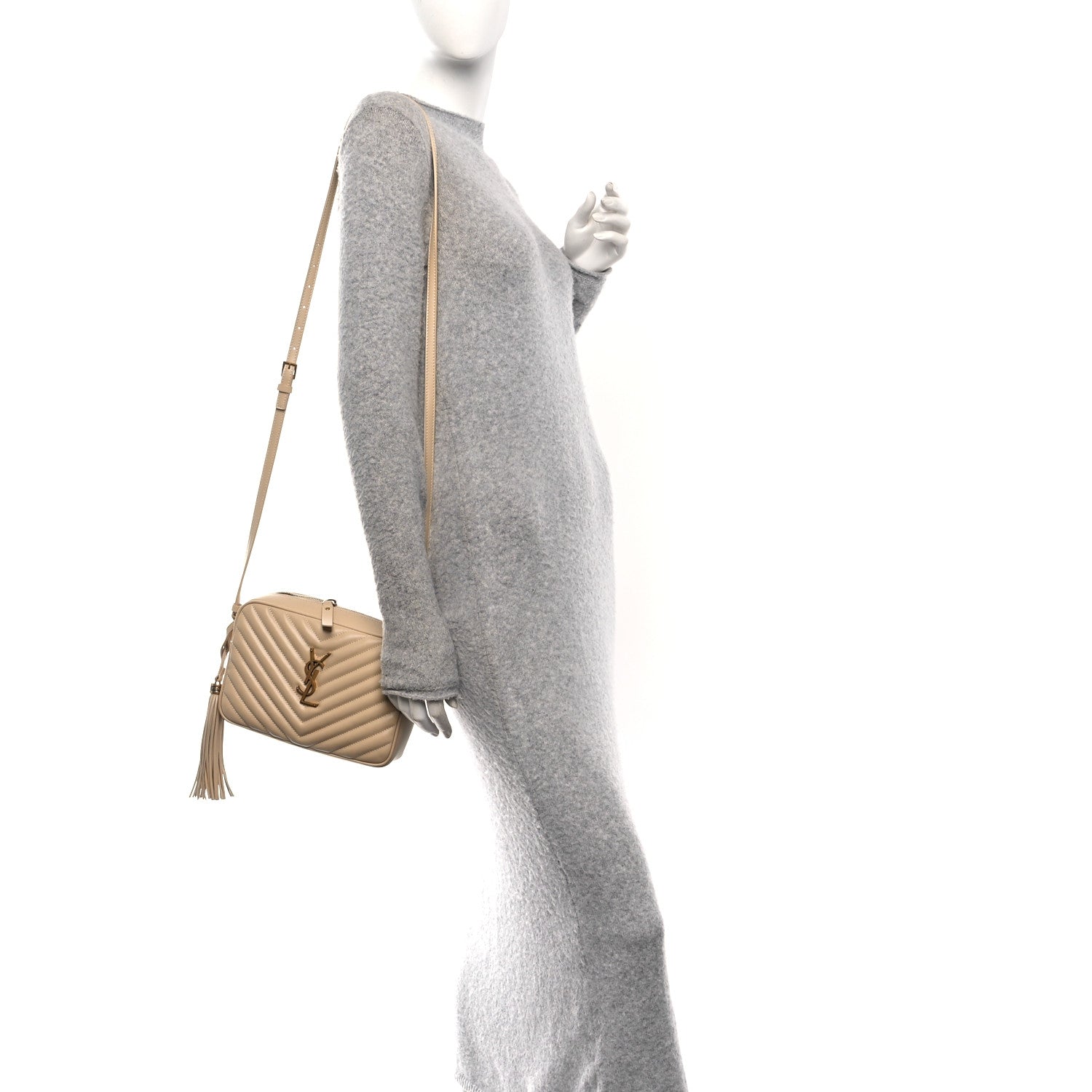 Saint Laurent Calfskin Matelasse Monogram Lou Camera Bag Avorio 2 of 10