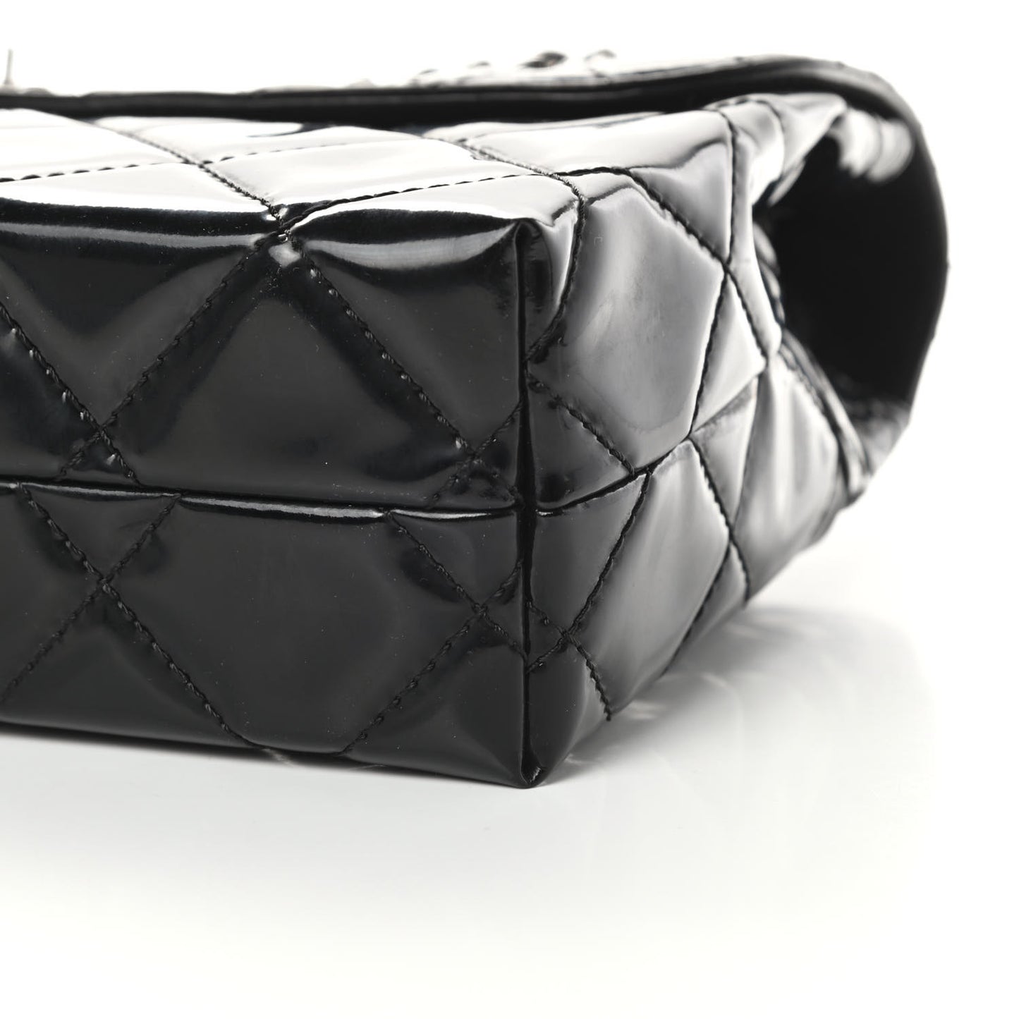 Vinyl Quilted In the Business Flap Bag Black