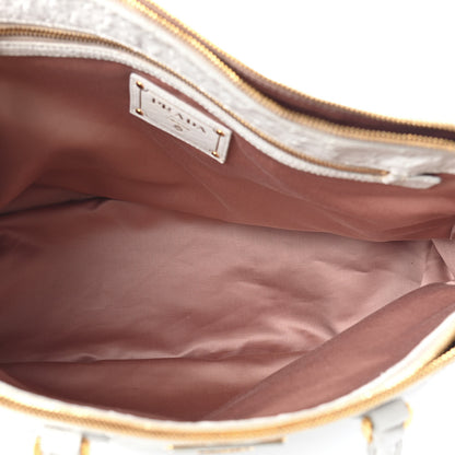 Prada Ostrich Large Galleria Double Zip Tote White 5 of 10