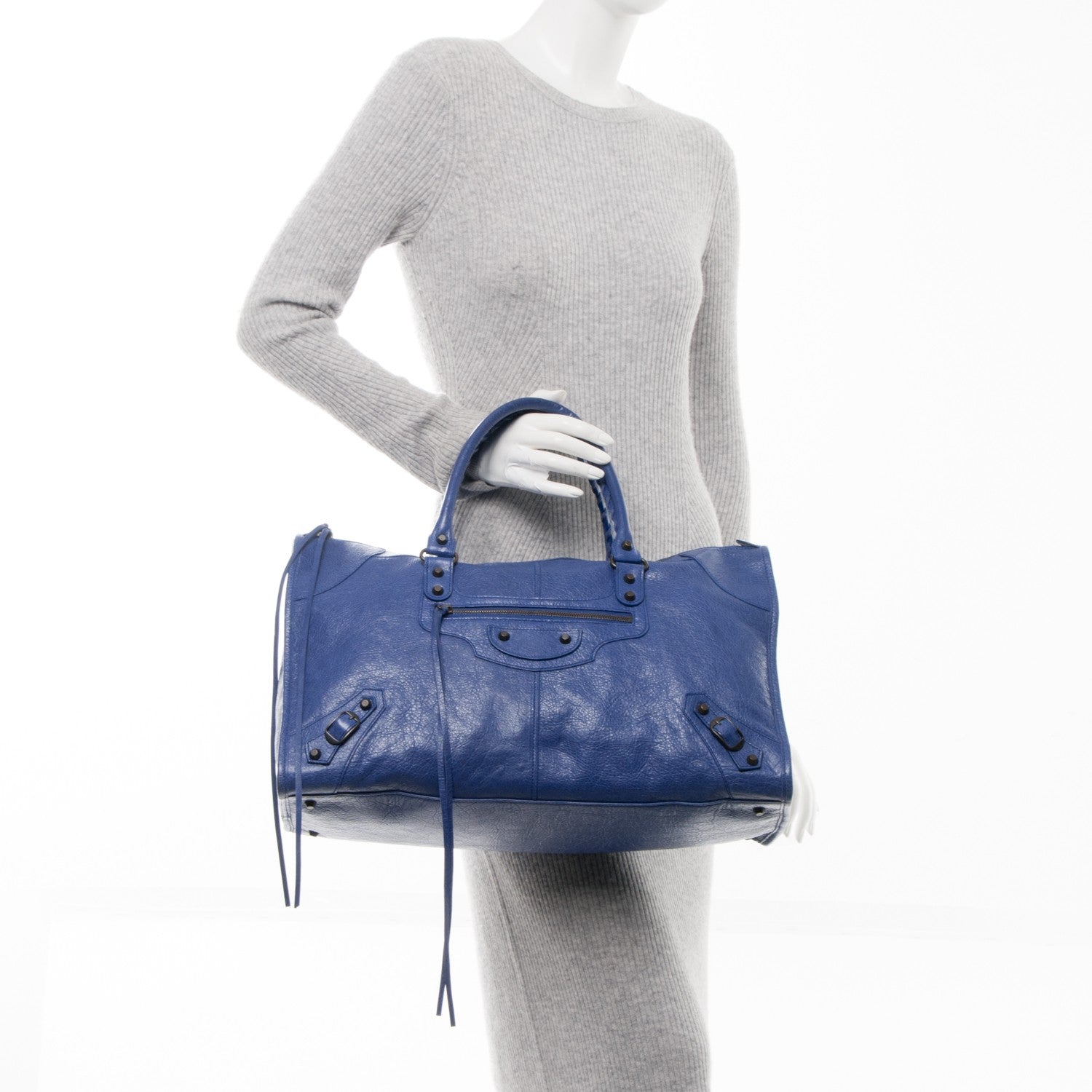 Balenciaga Agneau Classic Hardware Work Bleut Bleu Glacier 2 of 7