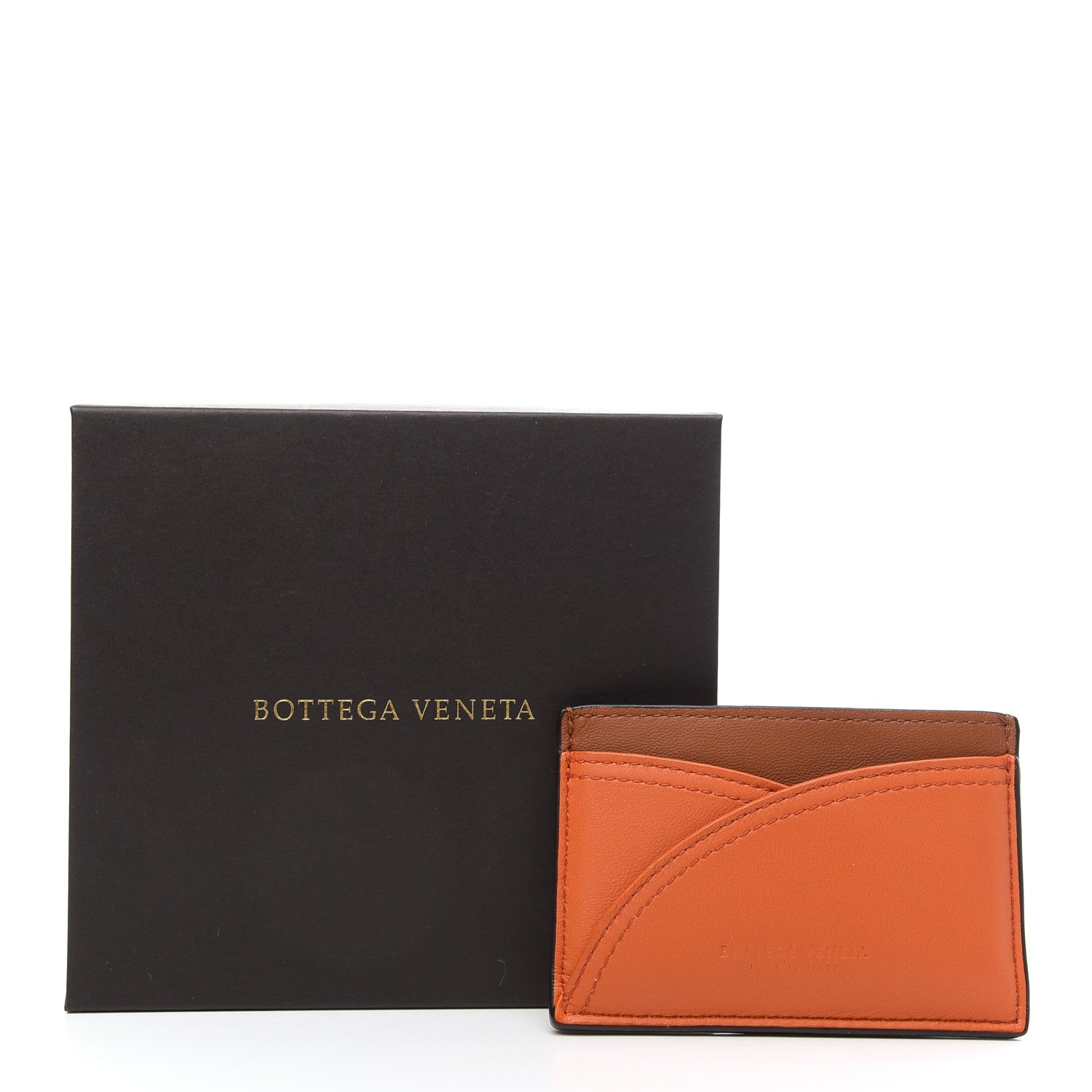Bottega Veneta Nappa Card Holder Orange 8 of 8