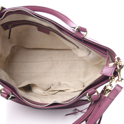 Gucci Pebbled Calfskin Small Soho Top Handle Bag Peonia Flower 6 of 20