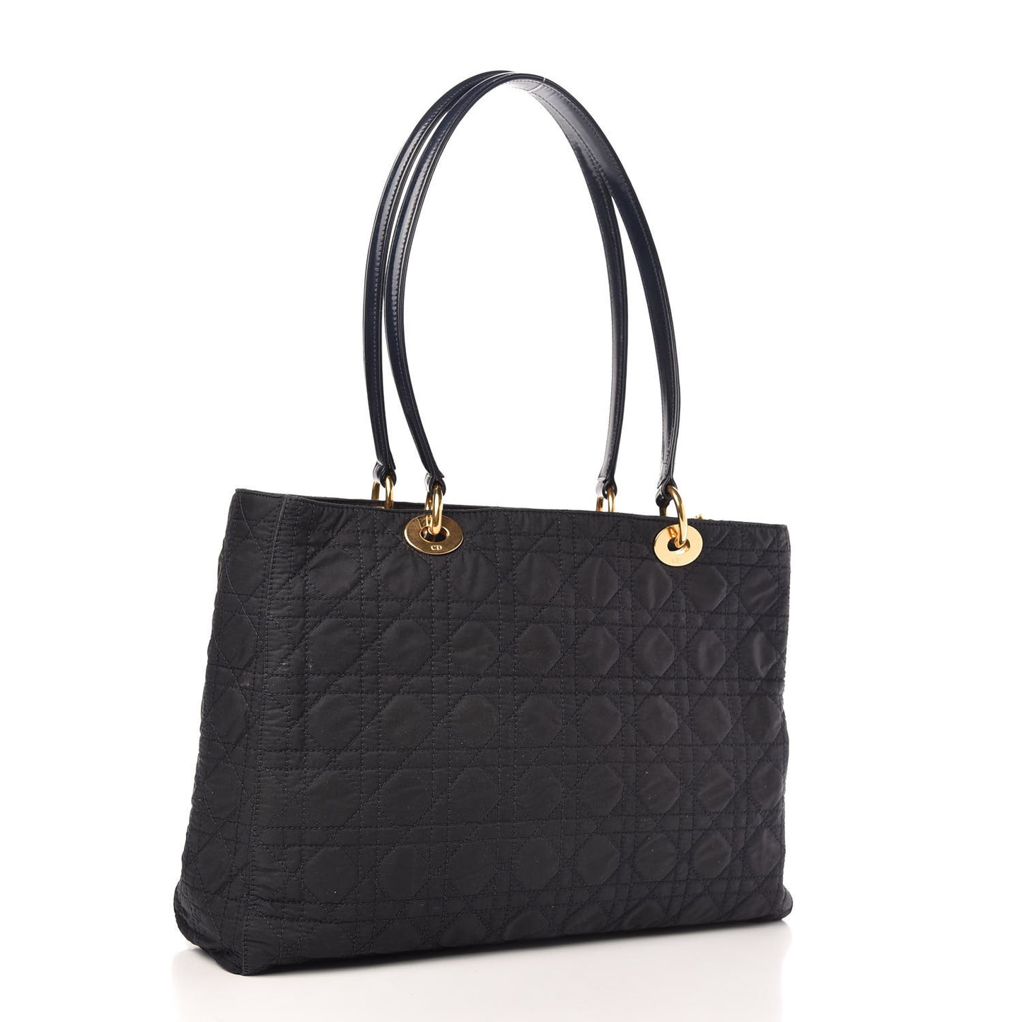 Nylon Cannage Large Lady Dior Tote Black