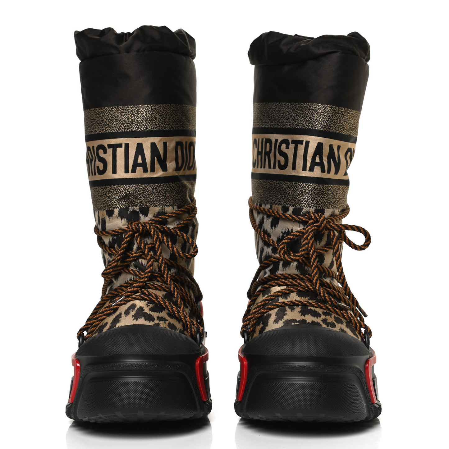 Oblique Leopard Nylon DiorAlps Boot 39 Beige