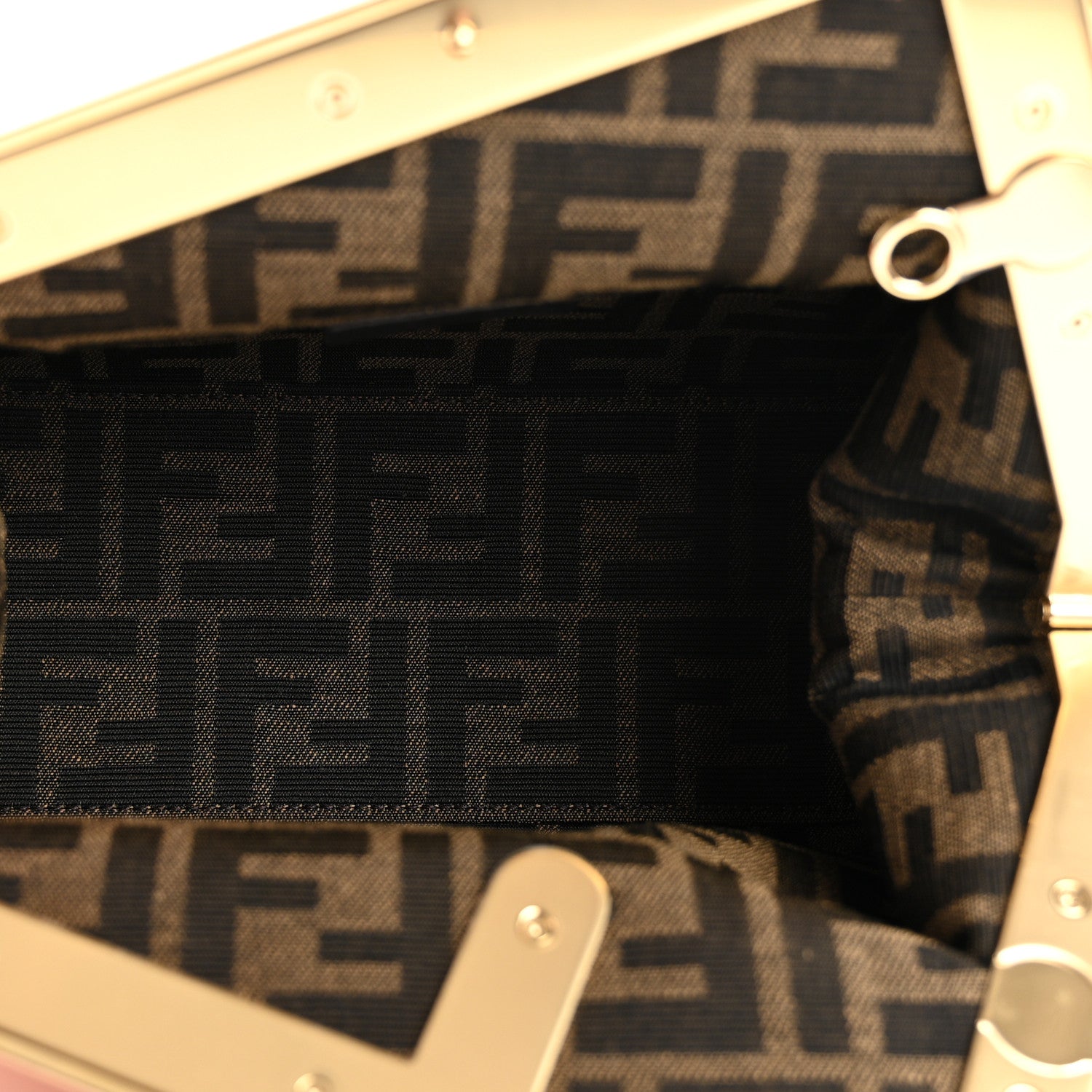 Fendi Nappa Suede Striped Inlay Small Fendi First Pink Multicolor 5 of 11