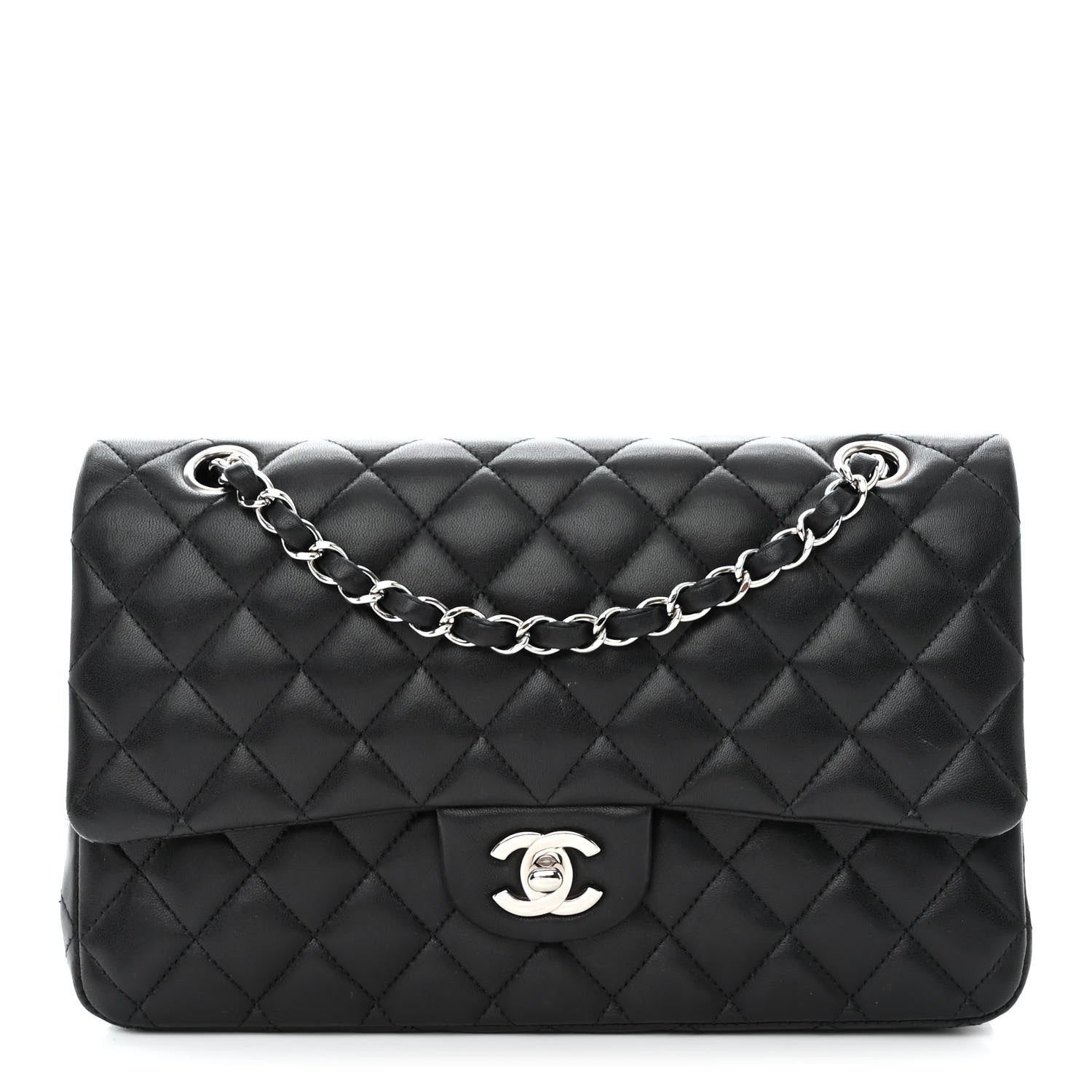 Chanel Lambskin Quilted Medium Double Flap Black 1 of 15