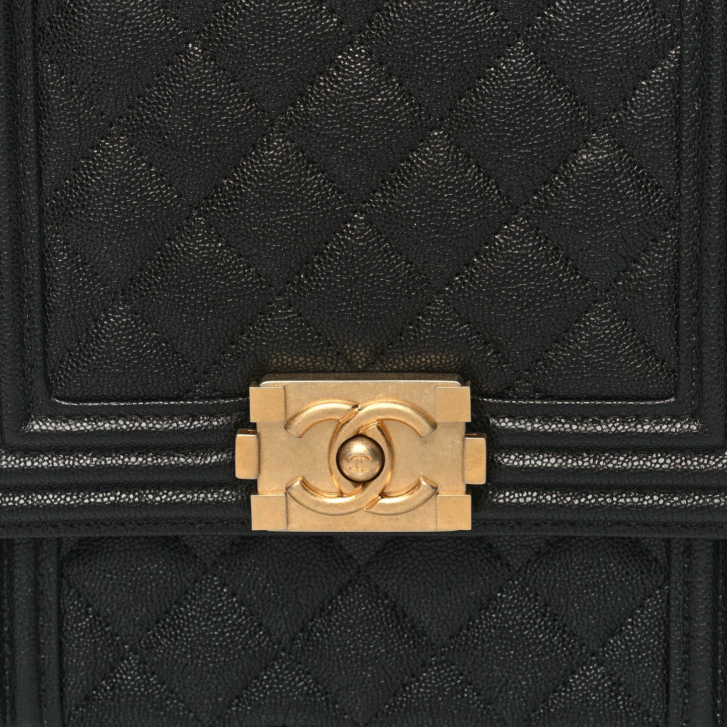 Caviar Quilted North South Boy Flap Black