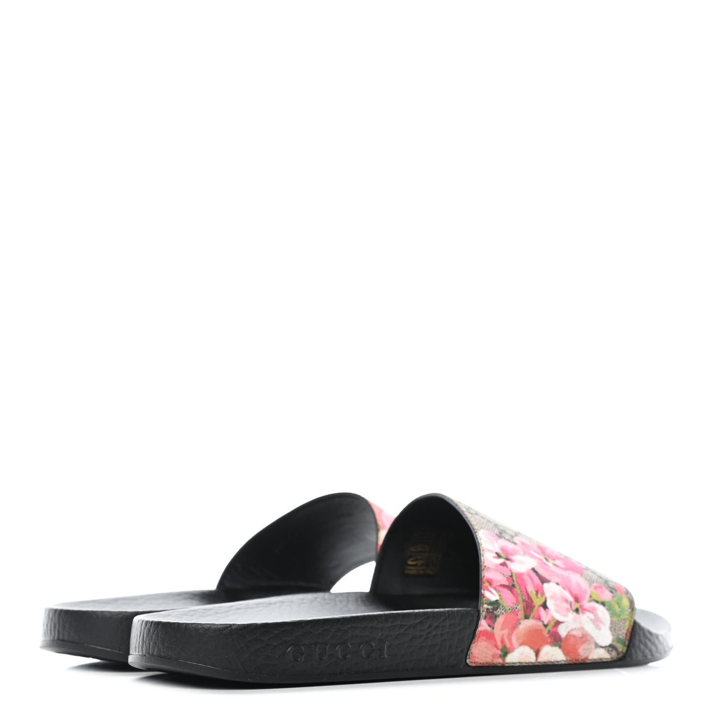 GG Supreme Monogram Blooms Slide Sandals 38 Beige Multicolor