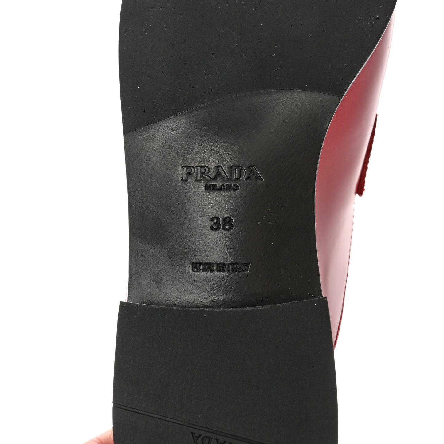 Spazzolato Metal Triangle Logo 25mm Loafer Mules 38 Scarlatto
