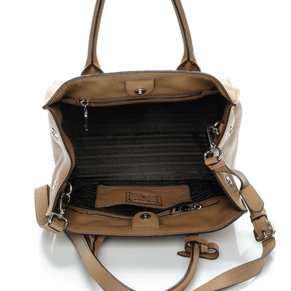 Prada Vitello Daino Tote Sesamo 5 of 9