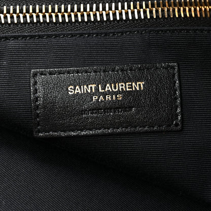 Saint Laurent Canvas Calfskin Leopard Print Rive Gauche Noe Tote Natural Black 6 of 10