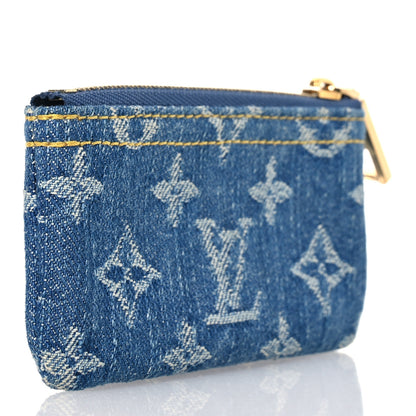 Louis Vuitton Monogram Denim Key Pouch Denim Blue 3 of 8