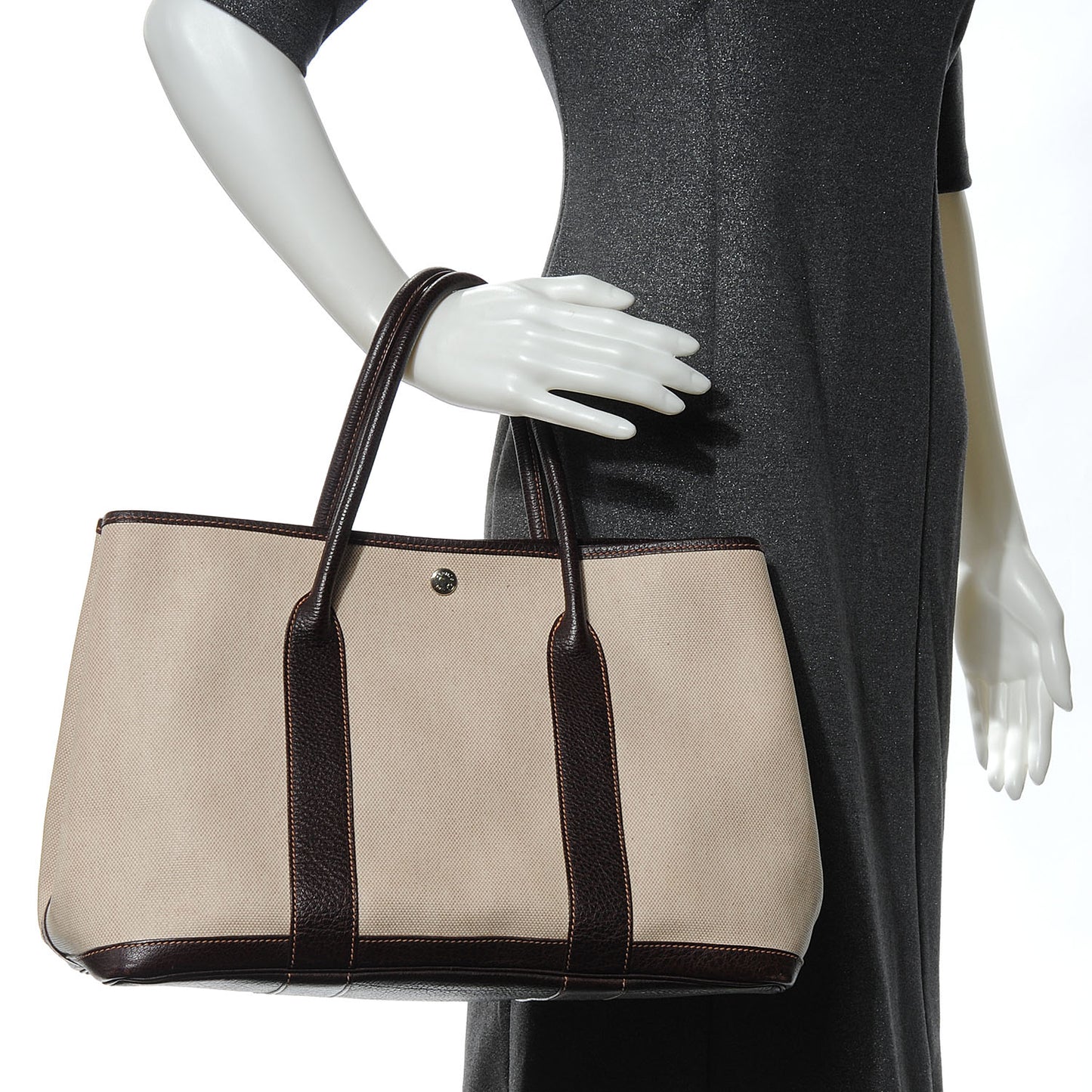 Toile Leather Garden Party MM Tote Ebene