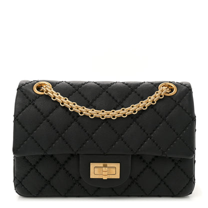 Chanel Calfskin Double Stitch 2.55 Reissue 224 Flap Black 1 of 10
