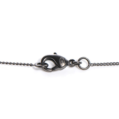 Chanel Crystal Studded CC Necklace Dark Silver Black 3 of 4