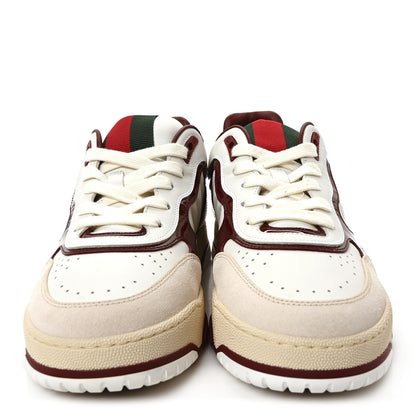 Gucci Calfskin Suede Mens Re-Web Sneakers 8 White Red 3 of 10