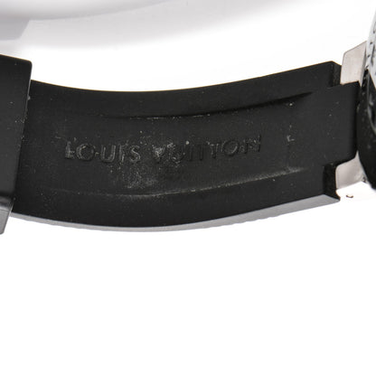 Louis Vuitton Stainless Steel Rubber 41mm Tambour GMT Automatic Watch Black 10 of 12
