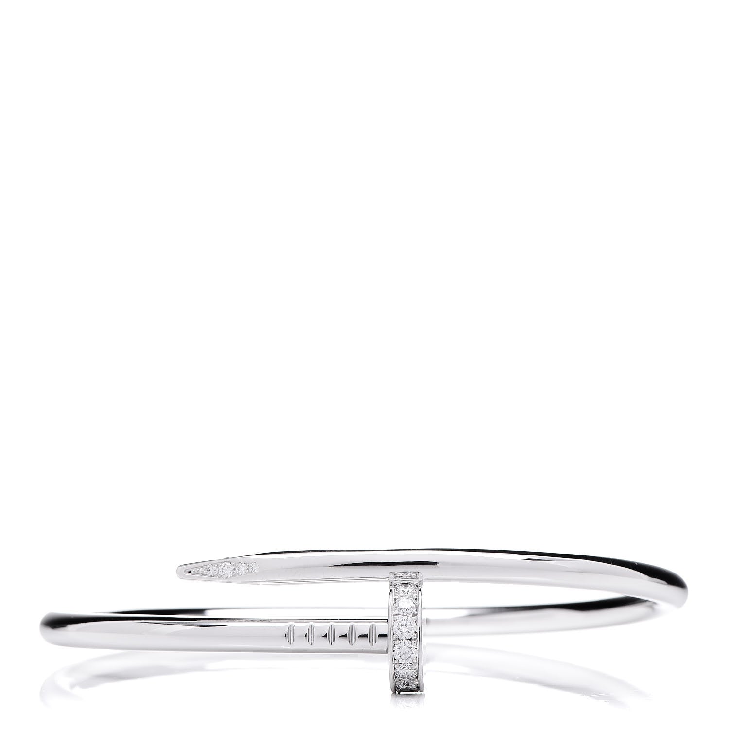 Cartier 18K White Gold Diamond Juste Un Clou Bracelet 17 1 of 5
