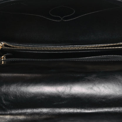 Chanel Calfskin Lizard Chevron Quilted Medium Coco Handle Flap Black 5 of 18
