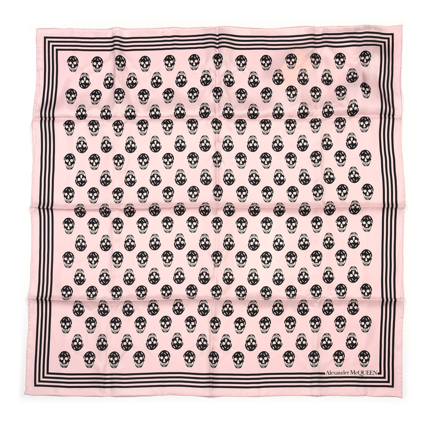 Alexander McQueen Silk Skull Scarf Pink Black 1 of 4