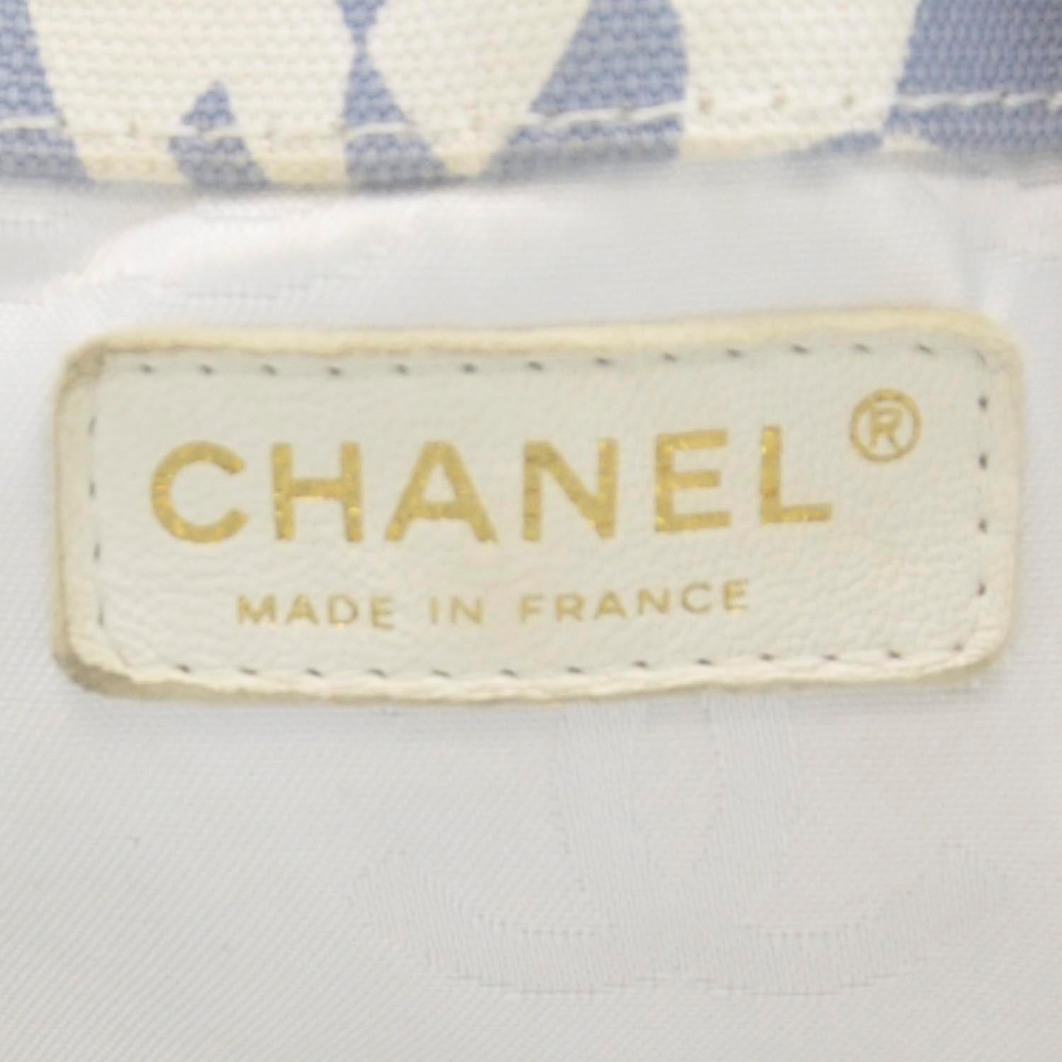 Chanel Canvas CC Clover Print Bag Blue 7 of 8