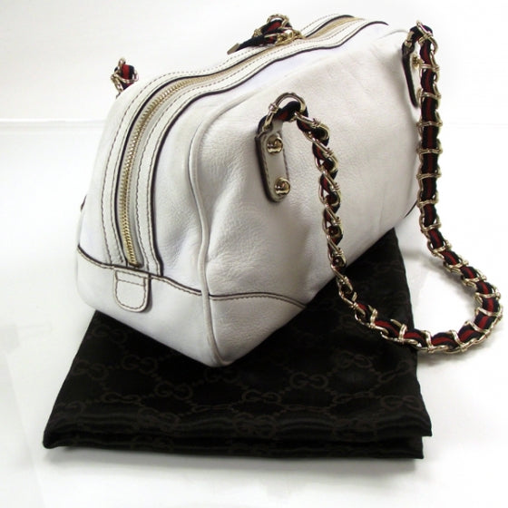 Leather Small Capri Tote White