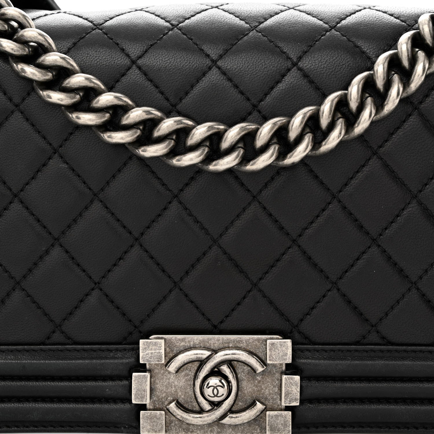 Chanel Lambskin Quilted Medium Boy Flap Black 8 of 13
