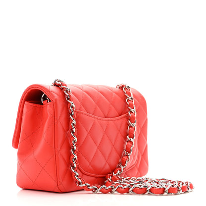 Chanel Lambskin Quilted Mini Rectangular Flap Red 3 of 12