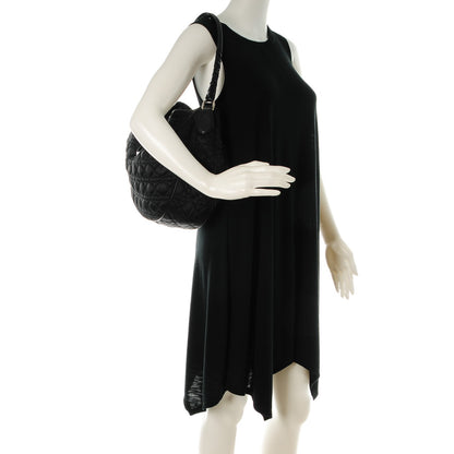 Christian Dior Satin Cannage Charming Hobo Black 2 of 8