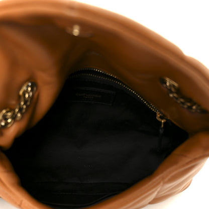 Saint Laurent Lambskin Quilted Toy Loulou Puffer Monogram Chain Satchel Miel Dark 5 of 11