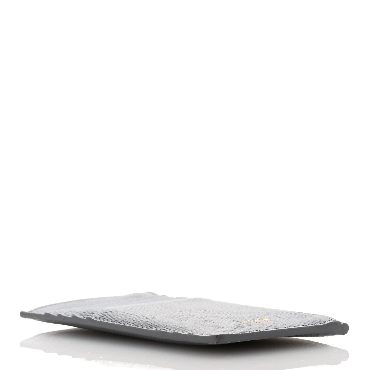 Grained Calfskin Zipped Card Holder Grey