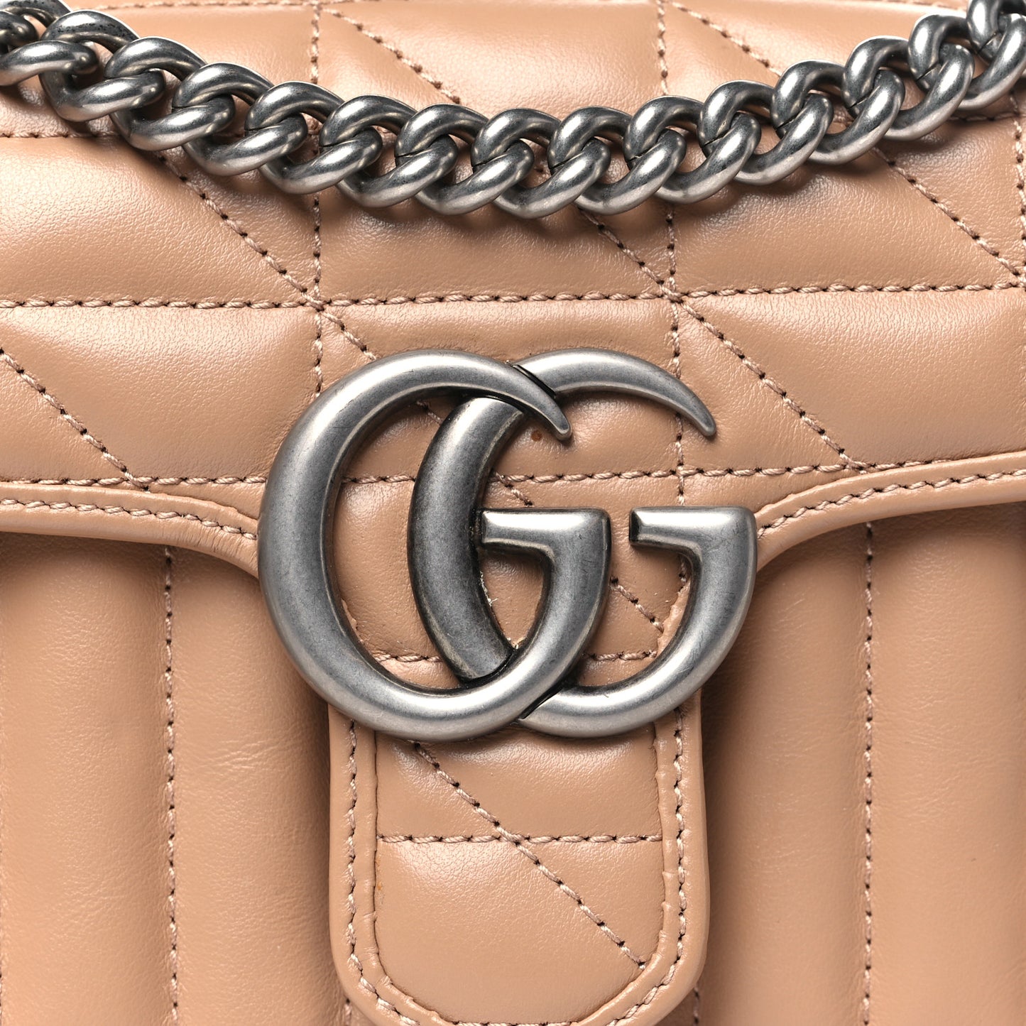 Calfskin Matelasse Aria Mini GG Marmont Shoulder Bag Camelia