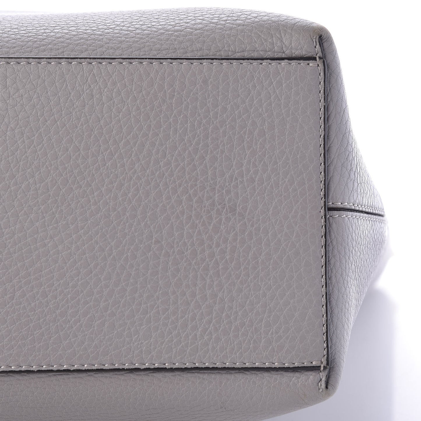 Grained Calfskin Rockstud Shoulder Tote Perla