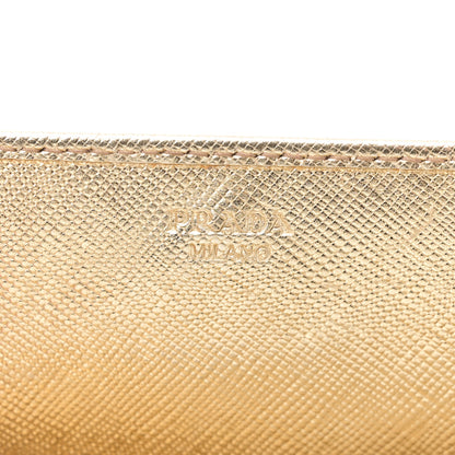 Prada Saffiano Metal Oro Chain Wallet Platino 6 of 8