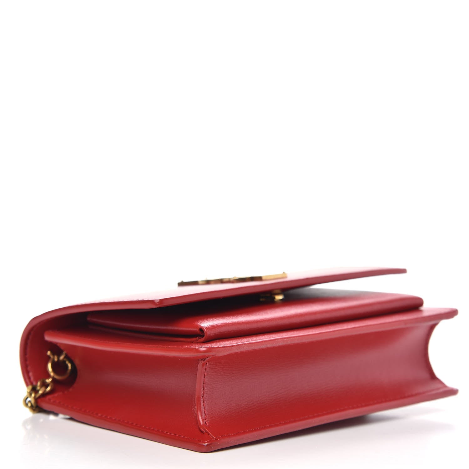 Saint Laurent Calfskin Monogram Sunset Chain Wallet Rosso 4 of 8